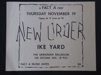 A FACT A FIRST New Order Ike Yard poster