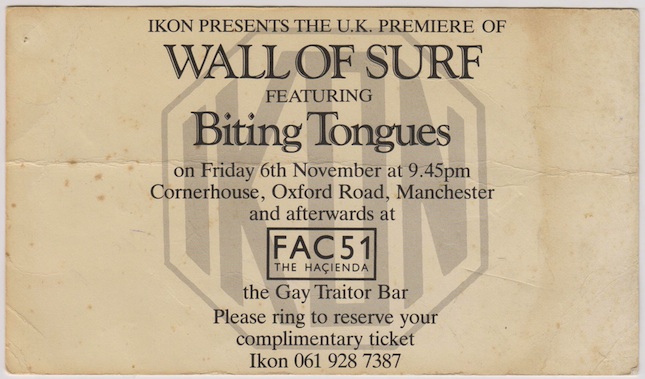 Wall of Surf; flyer for UK premiere at Cornerhouse, Manchester