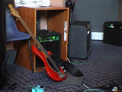 A Certain Ratio in the studio 2005; Jez Kerr's bass; Copyright © 2005 A Certain Ratio