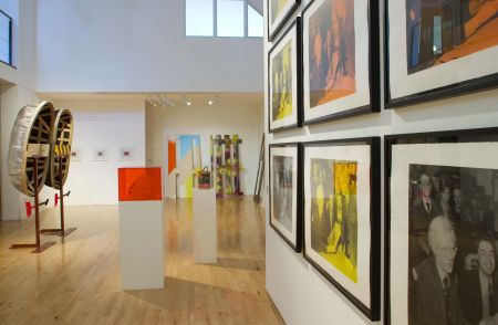International Orange Stanley Picker Gallery installation view, right foreground: Ben Kelly and Graphic Thought Facility Four Andys silkscreen editions, 2008 photo: www.ellielaycock.com