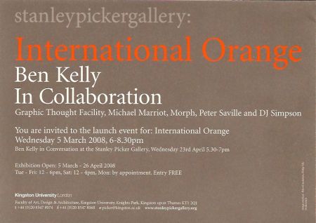 International Orange Stanley Picker Gallery; flyer detail [1]