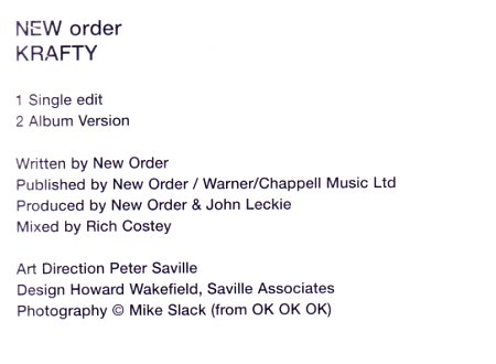 Krafty; cd1 credits detail