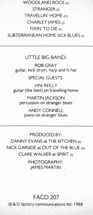FACD 207 - Little Big Band; 6-track cd tracklisting and credits