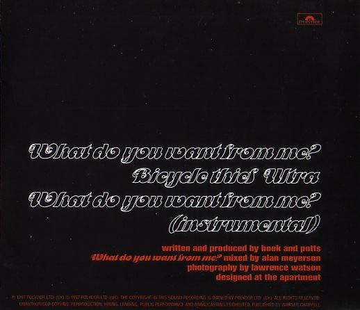 Monaco - What Do You Want From Me?; back cover detail