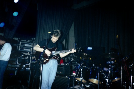 New Order live at Salford University - Bernard Sumner; [photo credit: Tim Sinclair]