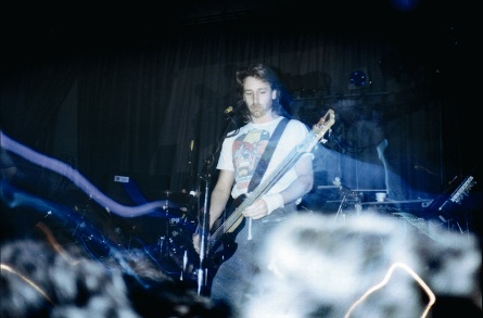 New Order live at Salford University - Hooky; [photo credit: Tim Sinclair]
