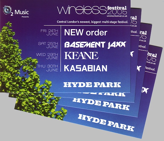 New Order - Wireless Festival 24 June 2005; postcard