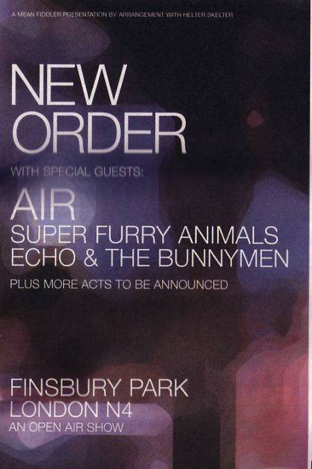 Advert for New Order at Finsbury Park, 8 June 2002