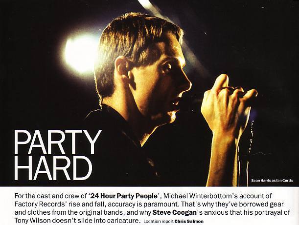Sean Harris as Ian Curtis in 24 Hour Party People