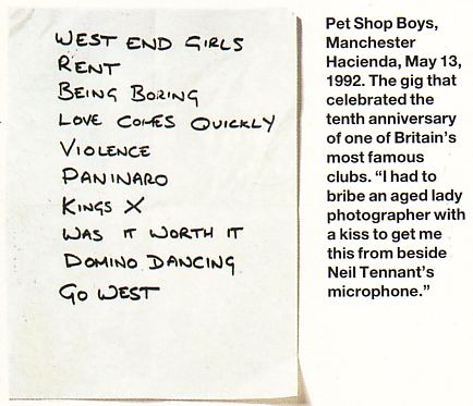 PSB51 setlist for the show at FAC 51 The Hacienda