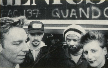 Quando Quango [l-r: Mike Pickering, Simon Topping, Barry Johnson, Gonnie Rietveld [photo credit: Kevin Cummins]