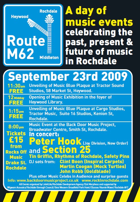 Unveiling the rock music history of Rochdale, Heywood & Middleton; poster