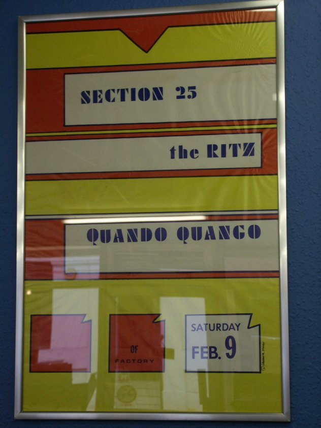 Poster for Section 25 and Quando Quango Live at The Ritz, New York 9 Feb 1985