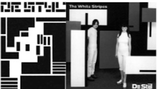 The White Stripes album cover for De Stijl alongside source material from the De Stijl art movement