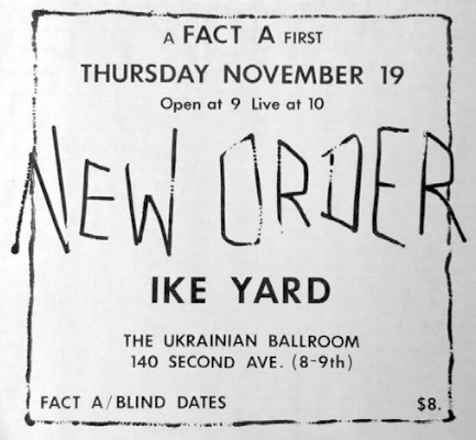 FA 1 New Order / Ike Yard poster