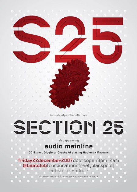 Section 25 - Live at Beat Club, Blackpool, Friday 22 December 2006; poster