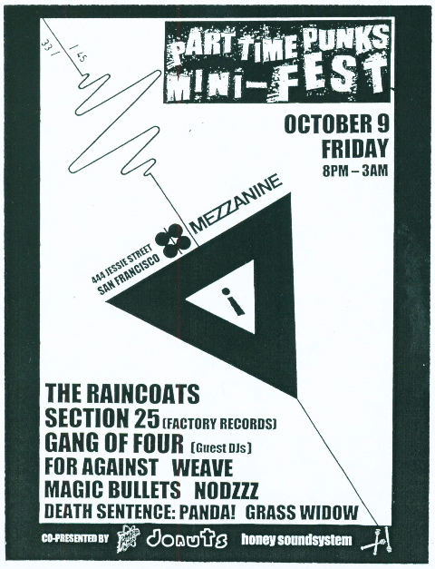 Section 25: Part Time Punks Mini-Fest Mezzanine San Francisco 30 Jun 09; flyer [1] detail