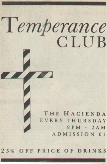 Fac 51 The Haçienda Temperance Club flyer