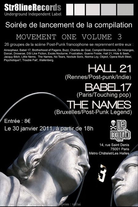The Names live in Paris 30 Jan 2011; flyer