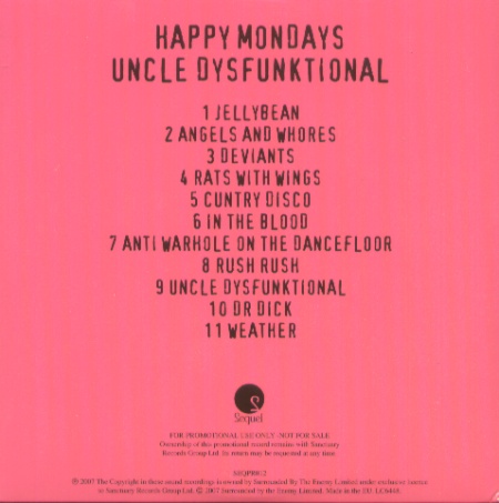 Uncle Dysfunktional; promo album back cover detail