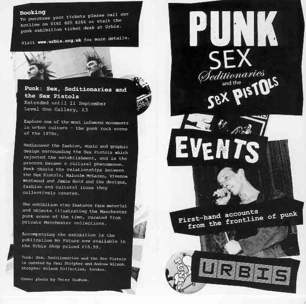 Punk: SEX, Seditionaries and The Sex Pistols, 26 May - 11 September 2005 @ Urbis; events flyer detail [1]