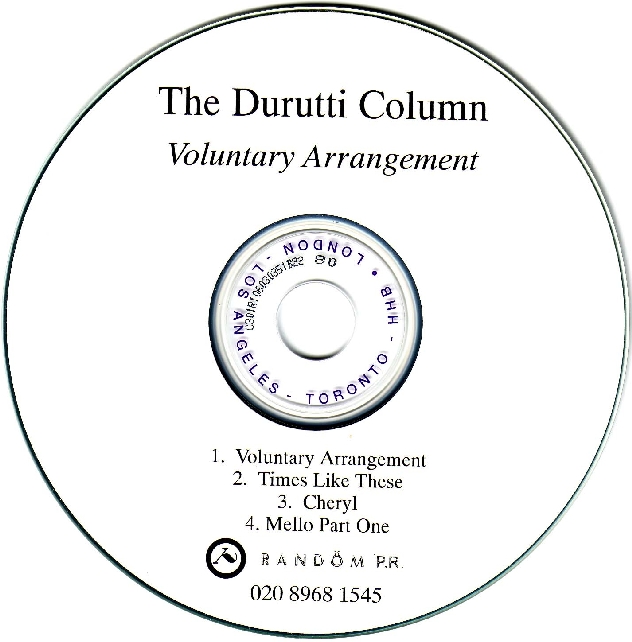 Voluntary Arrangement; cd label detail