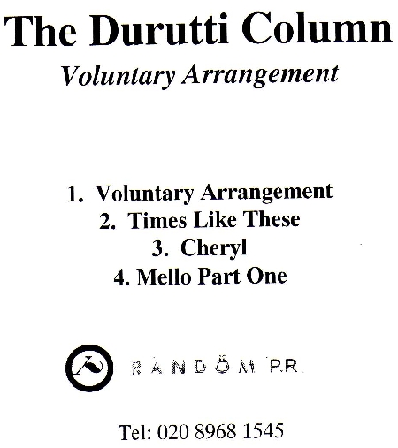 Voluntary Arrangement; front cover detail