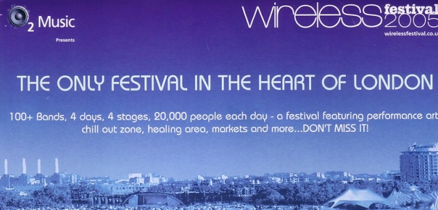New Order - Wireless Festival 24 June 2005; flyer detail
